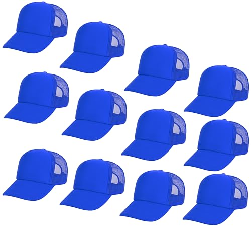 Image of Gelante 12 Pcs Sublimation Blank Trucker Hats - 5 Panel Mesh Snapback Baseball Cap Bulk