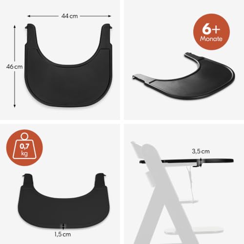 Hauck Essbrett und Tisch für Alpha Hochstuhl (Click Tray) - Black/Schwarz – Ansicht 3