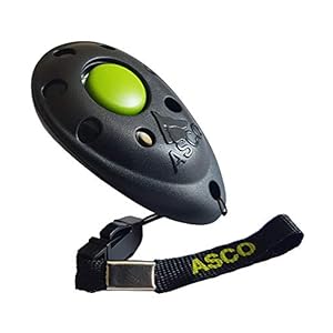 ASCO Premium Clicker voor clickertraining, honden katten paarden professionele clicker, hondentraining klicker zwart AC01P