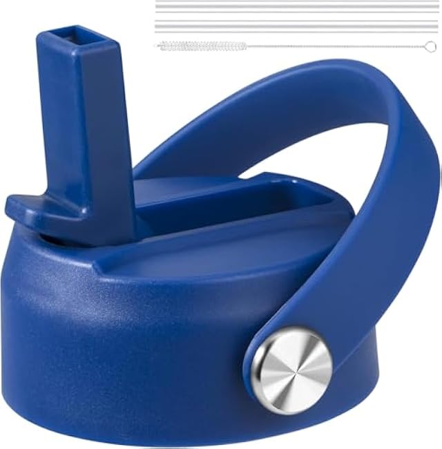 Straw Lid for Hydro Flask Wide Mouth Water Bottles, Top Lids with Straw Compatible with Hydro Flask 32 40 oz, Replacement Cap Wide Mouth Accessories Flip Lid Flex Handle