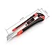 Retractable Utility Knife, Box Cutter, 12 Blades, Premium Rubbered Handle, Wide Razor, Smooth Mechanism, Office and Home use, for Cartons/Rope/Cable Ties/Handcraft, Random Color, by Lambery