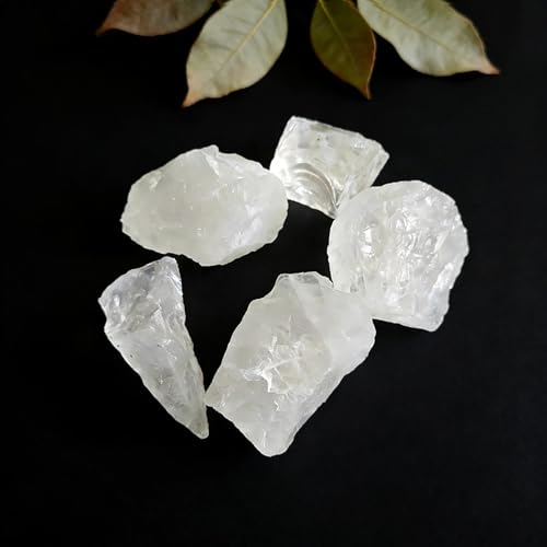 Raw Clear Quartz Crystals, Large 1.2-2″ Natural Crystals Raw Chunks 0.45lb Bulk Rough Stones-The Master Healer for Amplifying Energy Purification Focus&All Zodiac Signs for Meditation Jewelry Making