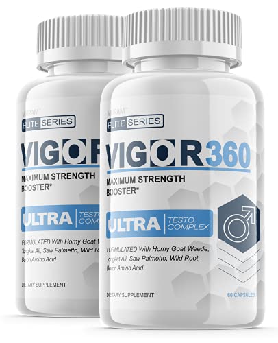 (2 Pack) Vigor 360 Ultra Complex Elite Series Vigor360, Vigor 360 Pastilla, Maximum Strength Vigor360ultra, 2 Bottle Package, 60 Day Supply (120 Capsules)