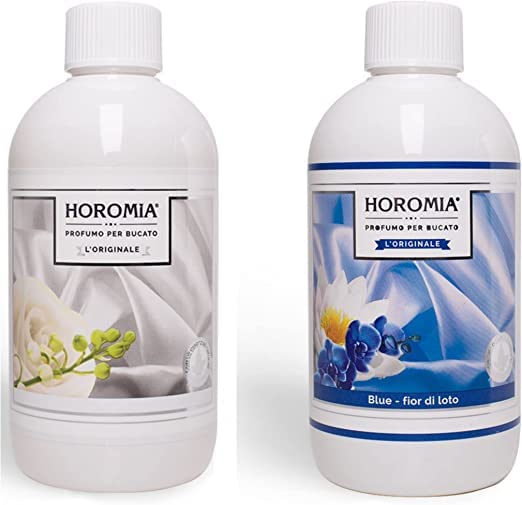 Profumatore per bucato intenso, Confezione da Essenza White 500ml + Essenza Blue Fior Di Loto 500ml