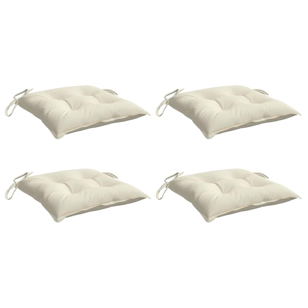 vidaXL Cuscini per Sedia 4 pz Bianco Crema 50x50x7cm in Tessuto Oxford