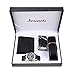 Souarts Herren Geschenkset mit Armbanduhr Männer Geldbörse Gürtel Sonnenbrillen Auto Schlüsselanhänger Geschenk Set für Herren