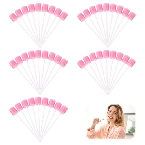 100 tamponi con spugna su un bastoncino, kit per la cura dentale, strumento per la pulizia dei denti, tamponi in spugna per l'igiene orale, adatti per strumenti di pulizia dei denti per persone e