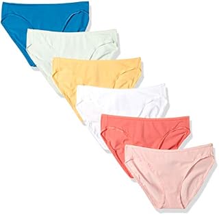 Amazon Essentials Women's 6-Pack Cotton Bikini Underwear, Pretty Pops, M