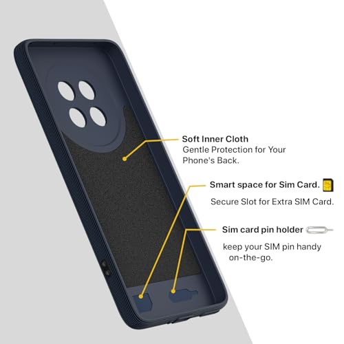 Image of Pikkme Back Cover for Oppo F31 Pro Plus 5G Camera Protection 3D Hexa Cube Design Silicone Protective Bumper Case (Blue)