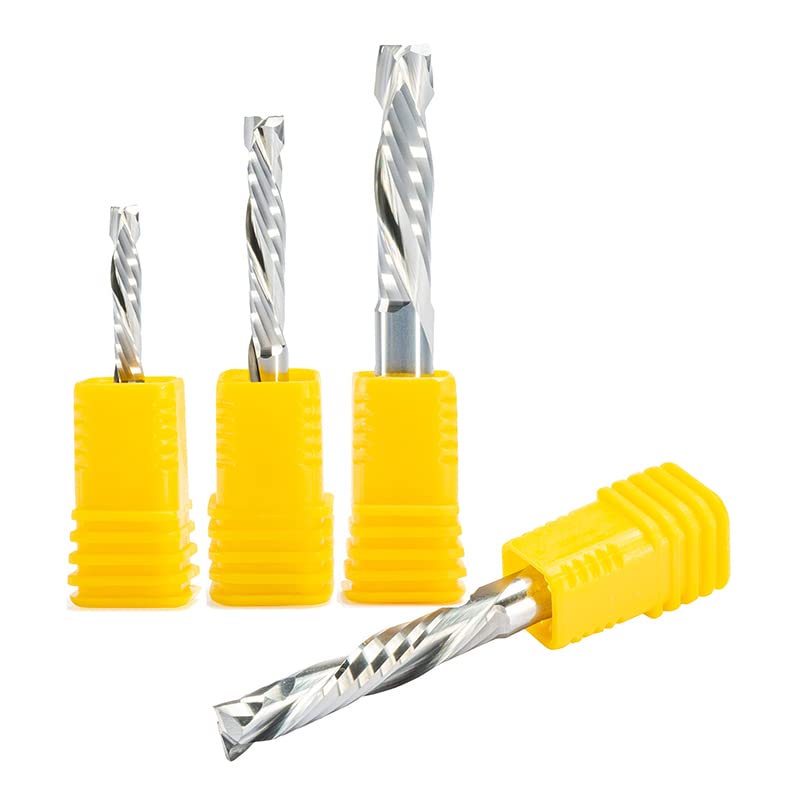 Fraise compression CNC éliminant les éclats sur bois, mèche hélicoïdale 3.175 mm biseautée