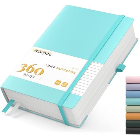 Smarpau A5 Lined Notebook with Leather Cover Cover