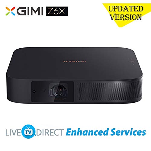 CACACOL Updated XGIMI Z6X DLP Android 3D Portable Cinema Projector | Native 1080P HD | 800ANSI Lumens | MStar 6A848 2GB/16GB | Harman/Kardon Hi-Fi Stereo Speaker (Black)