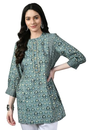 Image of Meesan Women's Casual Ethnic 3 /4 Sleeve Printed Tunic
