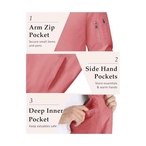 MAGCOMSEN Men's Bomber Jacket Lightweight Casual Windbreaker Spring Fall Zip Up Coat with 5 Pocket