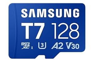 Samsung T7 microSD-Karte, 128 GB, Speicherkarte für Mobile Games auf Smartphones, Tablets und Handheld-Konsolen, UHS-I U3, Full HD & 4K UHD, 170 MB/s Lesen, MB-MB128T/WW