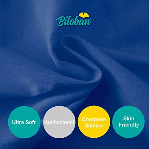 Biloban Pack and Play Sheets Fitted, 2 Pack Pack and Play Sheet Fits for Graco Pack n Play Mattress, Neutral Playard Sheets for Baby Boys and Girl, White & Navy Blue, 38”X 26”