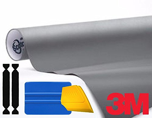 3M 1080 Matte Silver Air-Release Vinyl Wrap Roll Including Toolkit (1ft x 5ft)