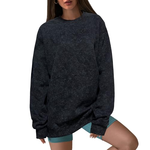 Oversized Sweatshirt for Women Fashion: CrewNeck Causal Basic Fall Clothes Tops Loose Fit Pullove