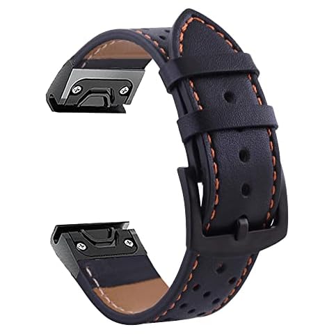 CZKE Watchband For Garmin Fenix 6 6X Pro 5 5X Plus 3HR Leather Band For approach S62 S60 3 HR Watch Quick Release Easyfit Wrist Strap (Color : A, Size : For Fenix 6 5 plus) Cover