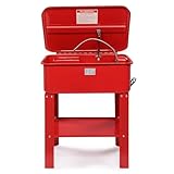 AutoForever 20 Gallon Automotive Parts Washer Cleaner Cabinet Heavy Duty Electric Solvent Pump Red