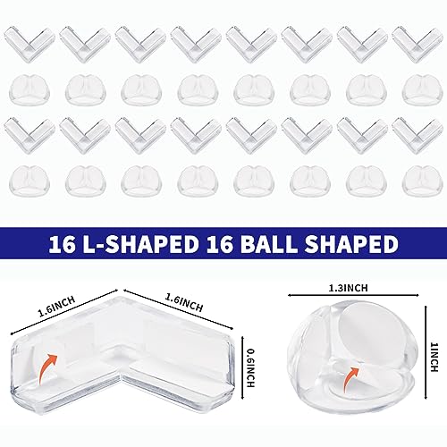 32 Pack Corner Protector Baby, Table Corner Protectors for Baby Corner Protector Guards Clear Corner Protectors for Furniture Corner Protectors Corner Guards Baby Proof Corner Covers Baby Safety