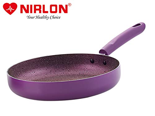 Image of Nirlon Regal Purple Aluminium Non-Stick Induction Base Fry Pan, Purple (24cm, 1.9Liter)