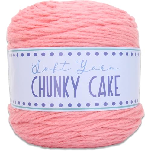 Image of ThreadArt Chunky Yarn Big Cake, 300g (316 Yards - Pink Icing 01 | Super Bulky #6 for Hand Knitting & Crocheting - 100% Soft Acrylic for Blanket Yarn
