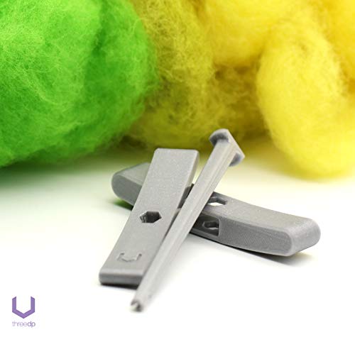 Set 2x Türkische Spindel (75+150 mm) Hexahooked Turkish Spindle Grau - Spinnrad Handspindel für das Handspinnen von Wolle