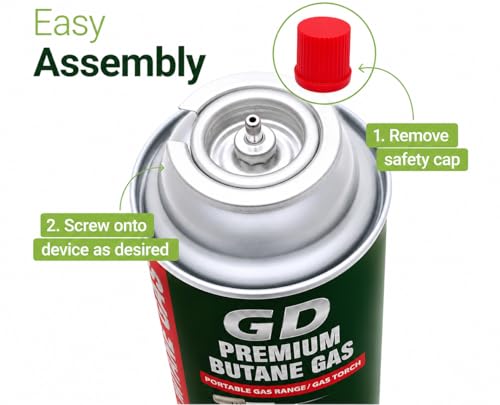 Image of Gadget Deals Pack of 4-225g Each- Camping Gas Cylinder - Butane Gas Can - Butane Gas | Butane Gas Refill -Flame Portable liquefied - Butane Gas Canister | emergencey Gas