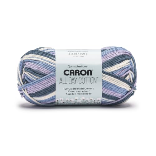 Image of Caron All Day Cotton Prints Yarn for Crocheting, Snow On The Beach, 3-Pack