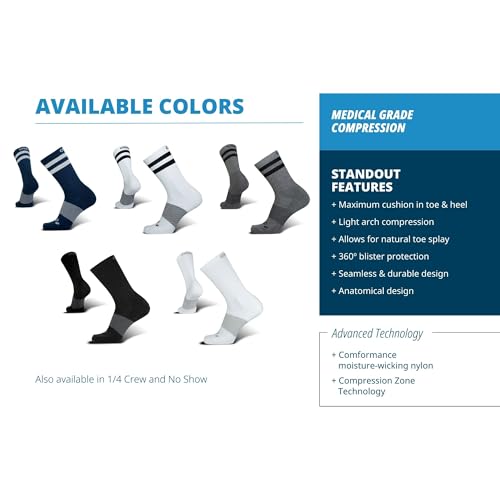 OS1st Wicked Comfort Crew Socks with light compression for maximum cushion, blister protection and breathable fabric4