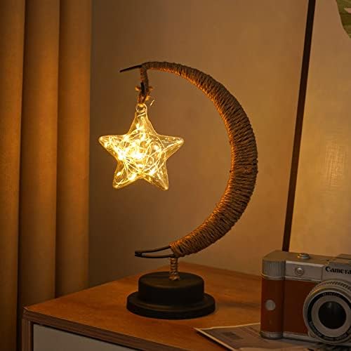 LED Star Moon Νυχτερινά Φώτα Επιτραπέζια Λάμπα Δημιουργική Λάμπα Ραμαζανιού για Παιδικό Δωμάτιο Υπνοδωμάτιο Σπίτι Για Eid Mubarak Μουσουλμανικό Ισλαμικό Φεστιβάλ Διακοπές Γάμου Διακόσμηση Γάμου_voghion.com