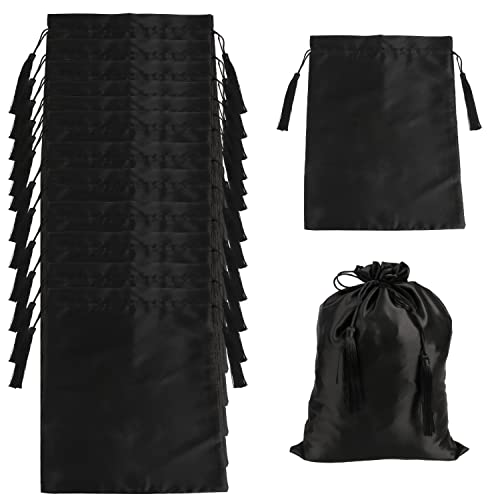12 Pcs Large Silk Satin Bags Hair Storage Bag With Drawstring Tassel for Packaging Wigs-Bundles-Hair Extensions and Hair Tools 11.8x15.7Inch Multipurpose Large Bags