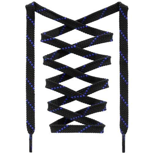 Image of Flat Shoelaces Multicolor Twill Point Thick Shoe Lace Shoestring 2 Pair