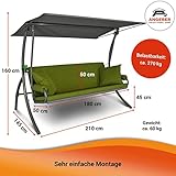 Angerer Elegance Joy Hollywoodschaukel, Beige, Joy, Grün, 3-Sitzer - 6