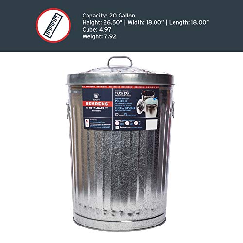 Behrens Galvanized Steel Trash Can 20 gallon - Image 8