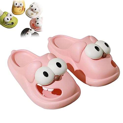 WEYSHHT Big Eye Dog Sandalen, Big Eye Hundehausschuhe, Sommer rutschfeste Slippers mit Cartoon Big Eye Hund, Gartenschuhe Kuschelige Hausschuhe, Badelatschen Personalisiert