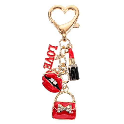 Porte-clés cristal 3D rouge à lèvres pour sublimer votre sac à main