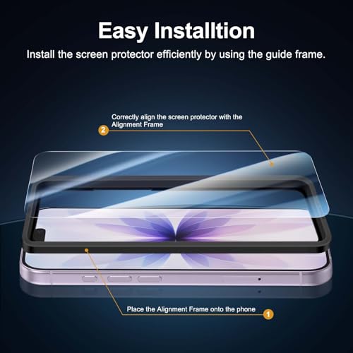 Image of NEW'C 3x Screen Protector for iPhone 17 (6.3 inches)+ 3x Camera Lens Protector, Sensor Protection, Case Friendly Tempered Glass Film, Ultra Resistant, Easy installation tool include
