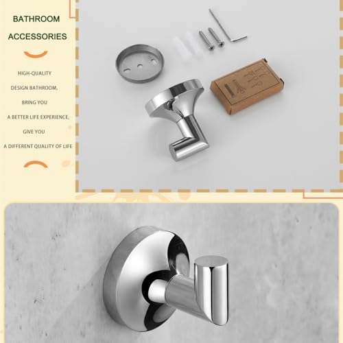 Gancho para bata de 2 piezas cromado y accesorios de baño universal 5