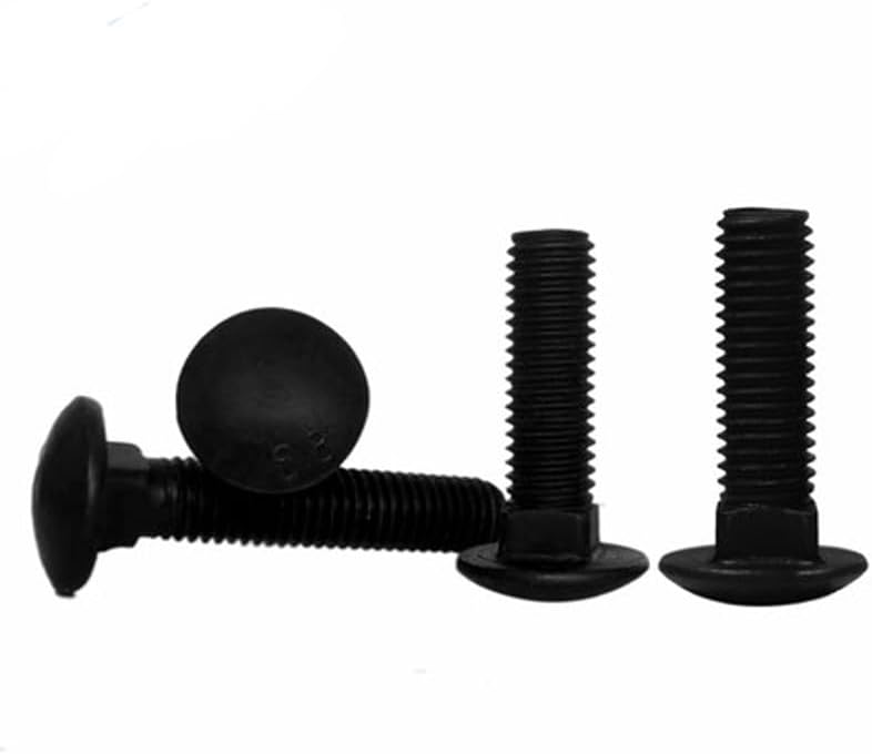 1pcs M14 carria screws flat round head screw square neck bolts thread full thread bolt 8.8 G Medium Carbon Steel black nails (Size: M14x40mm)