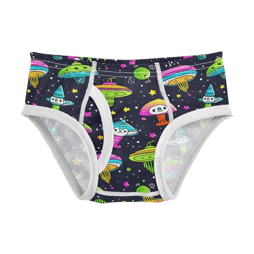 visesunny Boys Potty Training Underwear Cosmic Alien Patterns Breathe Cotton Briefs Size 2T-8Y for Toddler