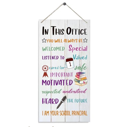 Principle Panneau de décoration de bureau, panneau mural inspirant, plaque décorative en bois à suspendre, décoration pour bureau, porte rustique, cadeau de fin d'année, cadeau de remerciement pour