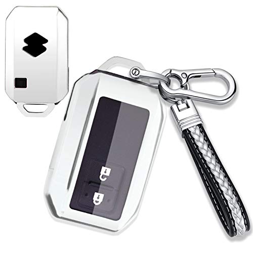 インテリジェントキーケース スズキに適,SUZUKI 新型 ジムニー JB64W ; 新型 ジムニー シエラ JB74W ; 新型 スイフト XG,RS,SPORTS ; 新型 ワゴンR MH35S ; 新型 ワゴンRスティングレー MH34S に適用,優質なTPU材料を使用して 耐衝撃 スクラッチ防止 でファッションなスマートキーホルダー-シルバー