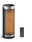 Dreo Heizlüfter Energiesparend, PTC Keramik Heizlüfte Leise, 70° Oszillierend Elektroheizung mit Fernbedienung, 12-Std-Timer, 3 Modi 3 Geschwindigkeiten, Überhitzungs-Kippschutz, Solaris Slim H3