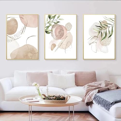 Tableau moderne abstrait rose or YAJNILUCK pour habiller un mur vide de salon moderne