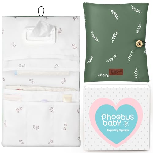Baby Diaper Bag Organizer, Compact & Foldable Travel Organizer Pouches for Diaper Wipes and Small Essentials, Gift for Baby Shower