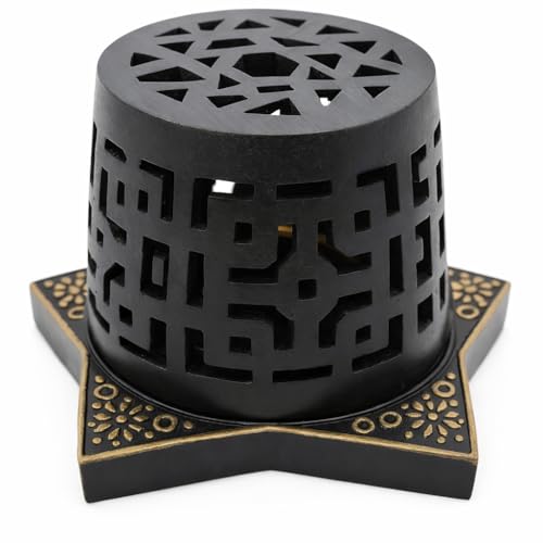 Quemador de incienso de resina Bakhoor con tapa extraíble,