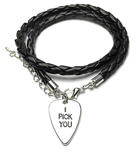 Preisvergleich Produktbild Charmtastic "I Pick You Leder Armband Gitarre Plektrum UK Lager