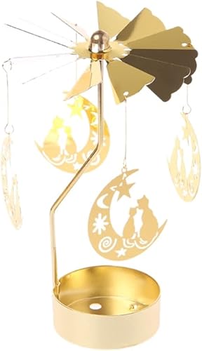 Candelabro giratorio para el día de San Valentín, candelero giratorio para el día de San Valentín, candelero dorado, adorno romántico para